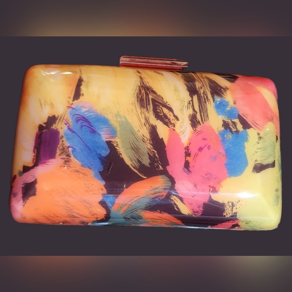 MATISSE Multi Color Acrylic Box Purse with Chain - Picture 2 of 4